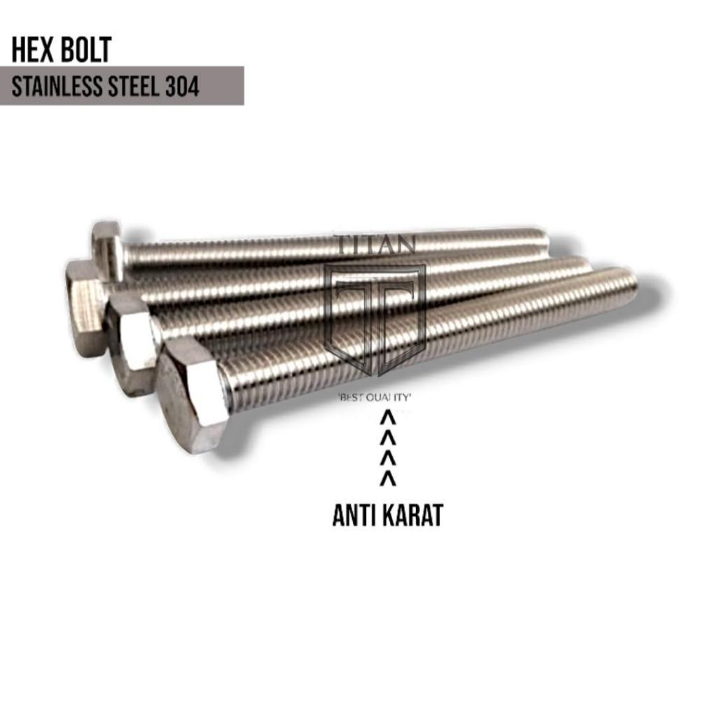 (5 ชิ้น) HEX BOLT M5 x 40 Hex BOLT Bold M5 / Hex Head BOLT M5 / Nut BOLT ด้าย 5 มม. SS304 ป้องกันสนิ