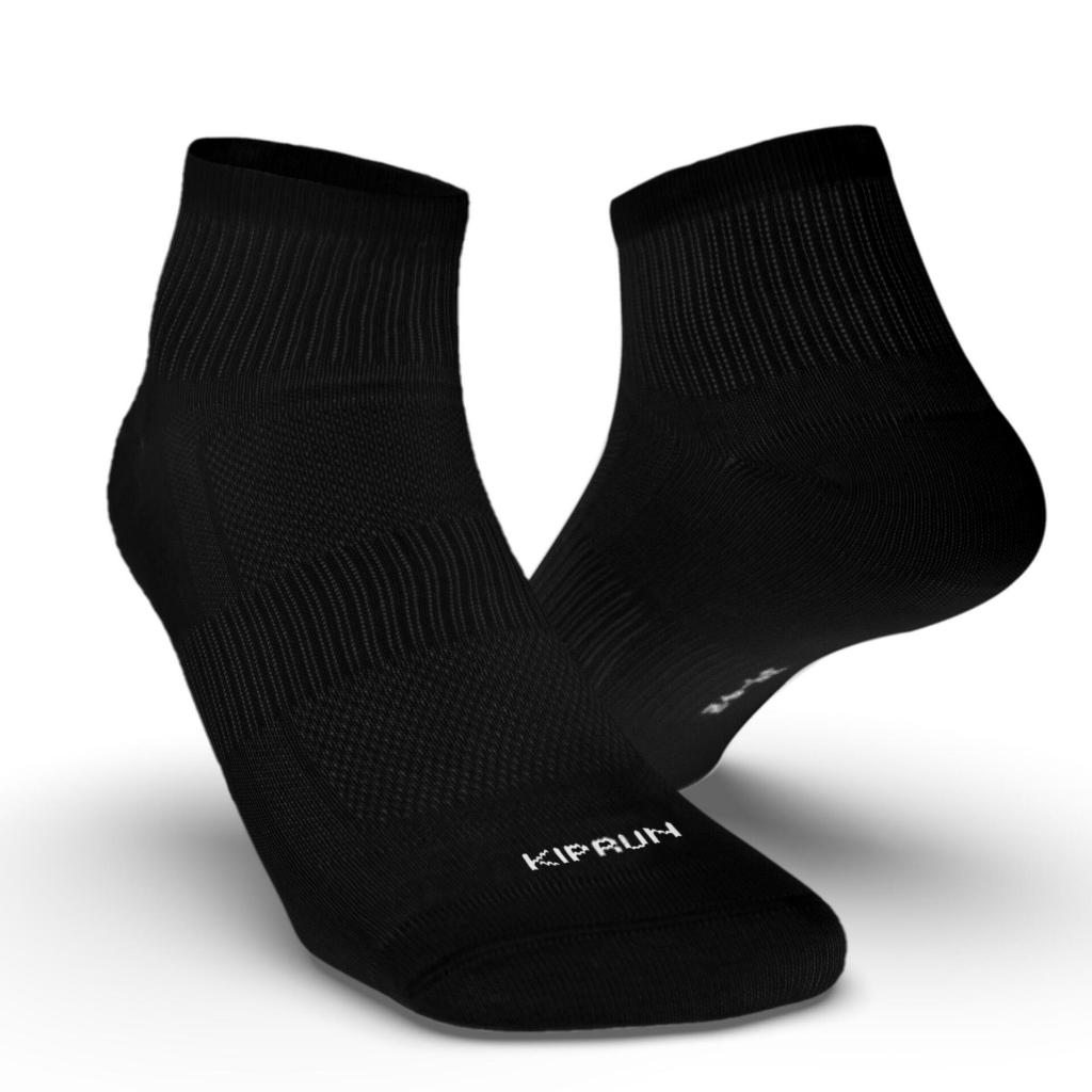 KIPRUN Run 100 Running Socks - ถุงเท้าวิ่งสีดํา - 3 คู่