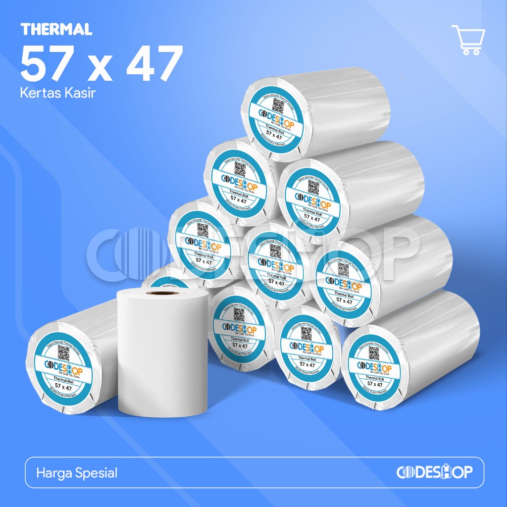 THERMAL PAPER 57X47 - THERMAL 58X50 - 57X47 CODESHOP