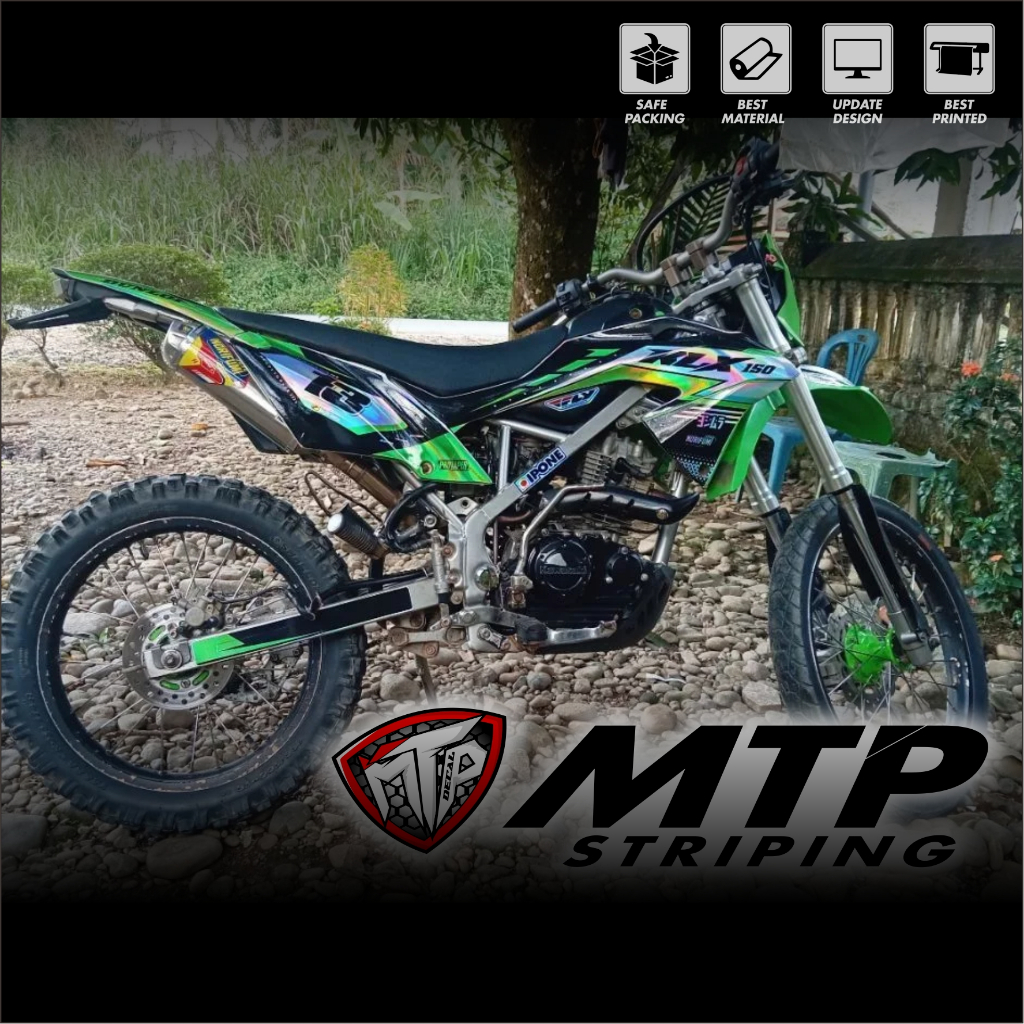 Rainbow HOLOGRAM DECAL Sticker KLX 150 G/BF/SE Cool Graphic Motif MTP012 - ทนทานและกันรอยขีดข่วน