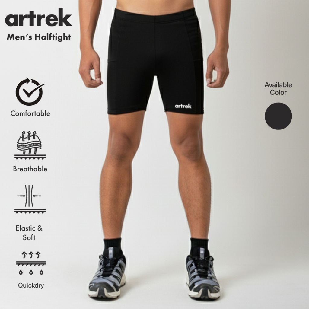 Artrek กางเกงรัดรูปครึ่งตัวยืดหยุ่นสวมใส่สบายสําหรับผู้ชาย