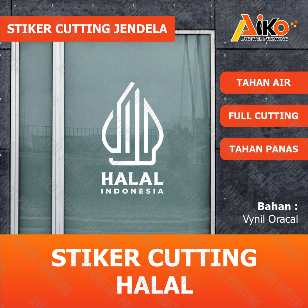 HALAL INDONESIAN CUTTING WINDOW STICKERS | สติ๊กเกอร์กันน้ํา WINDOW | สติ๊กเกอร์ฮาลาล