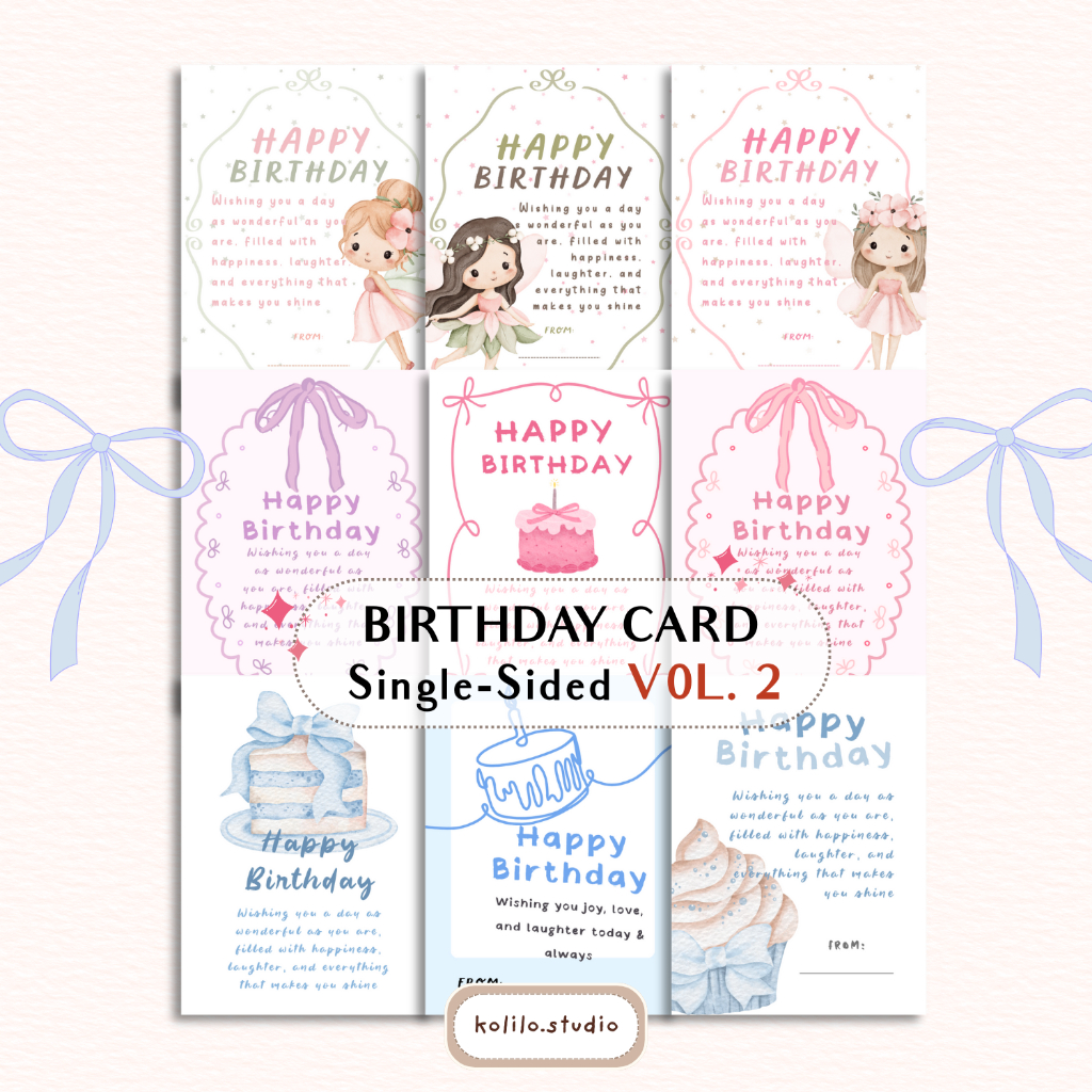 [HBD19-33] การ์ดวันเกิด AESTHETIC ONE-SIDED BIRTHDAY GREETING CARD