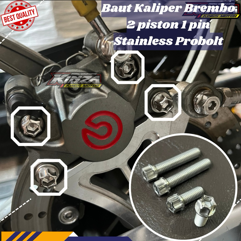 1 ชุด BREMBO 2P CALIPER BOLT 1 p ลูกสูบ BREMBO CALIPER BRACKET BOLT 1 PISTON STAINLESS CNC PROBOLT