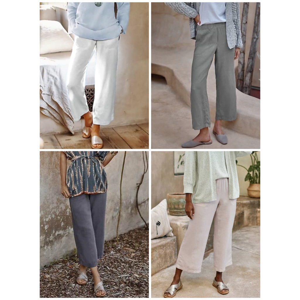 J.Jill Pure Linen-Blend Wide-Leg Crops Pant