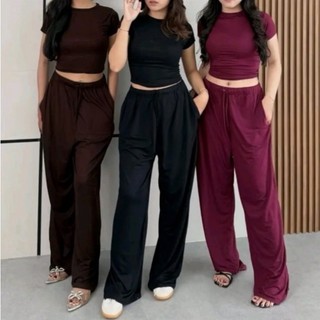 Ceba Set Baju Stelan Wanita On Set Celana Rayon Spandek Premium
