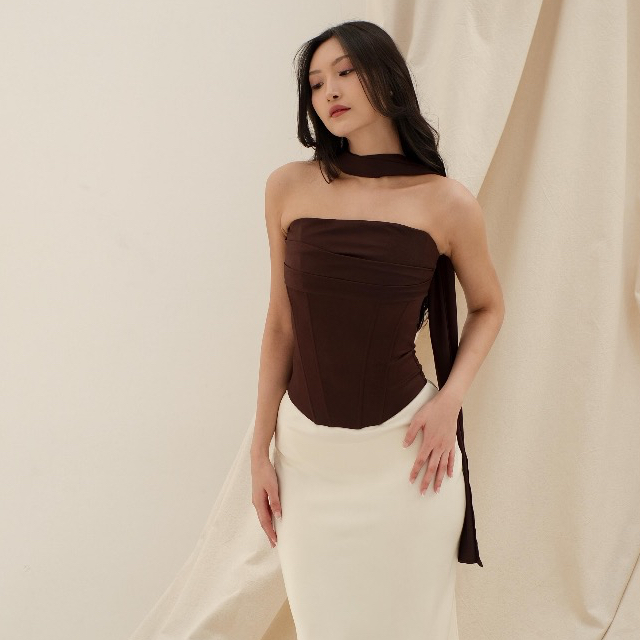 FERE - คอร์เซ็ท Ema Satin Bustier พร้อมผ้าพันคอ