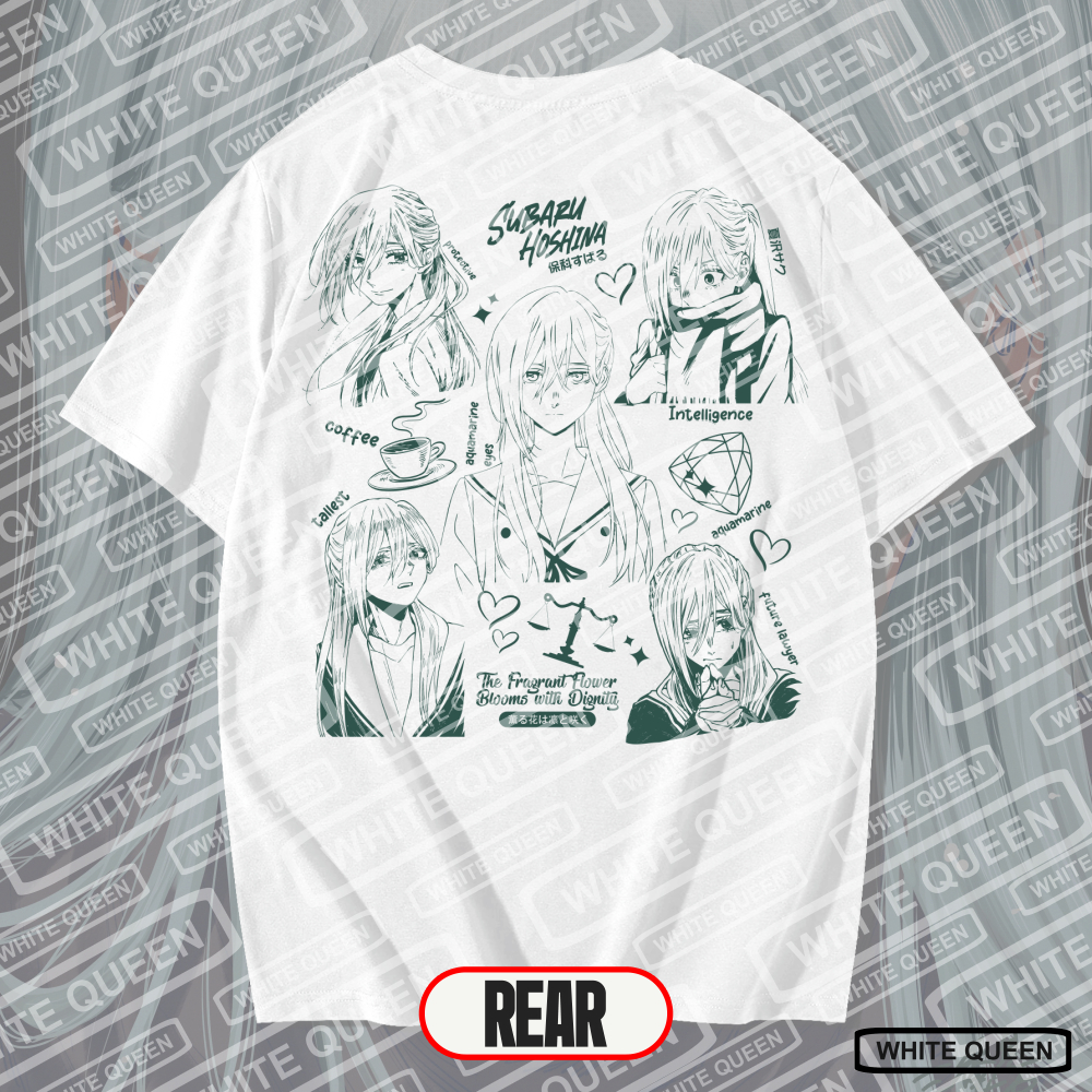 WHITE QUEEN - SUBARU HOSHINA KAORU HANA WA RIN TO POCKET เสื้อยืด - HOSHINA SUBARU
