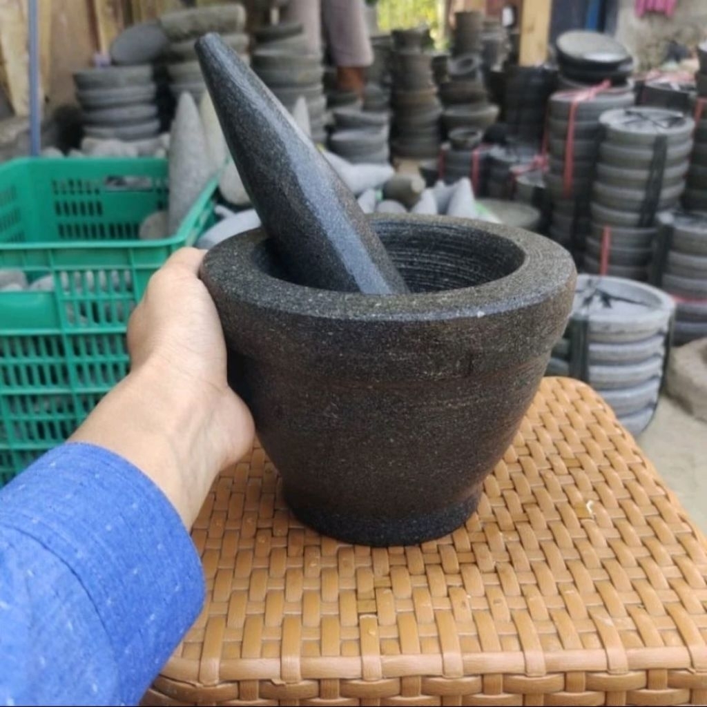 ของแท้ STONE MORTAR SIZE 22CM PLUS 100% ความไม่พอใจที่ไม่มีสี
