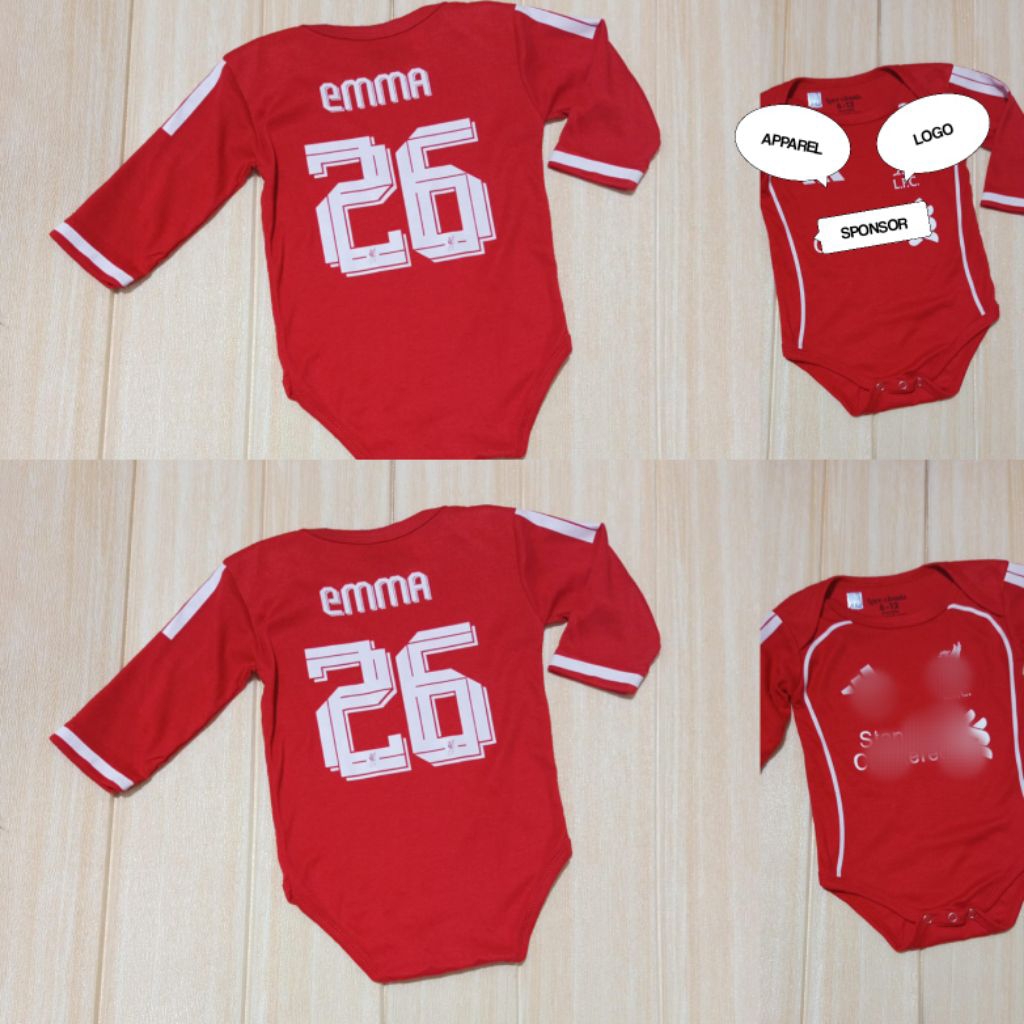 เสื้อฟุตบอลเด็ก Baby Jumper Romper เด็กอายุ 0-12 เดือน LiverpoolFC Home Football Club 2025/2026 แขนยาว