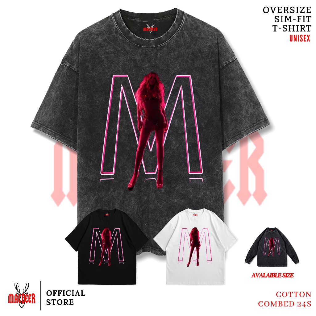 MACDEER MARIAH CAREY Oversize slimfit ล้างเสื้อยืดแขนยาวสีดําสีขาว CAREY-5