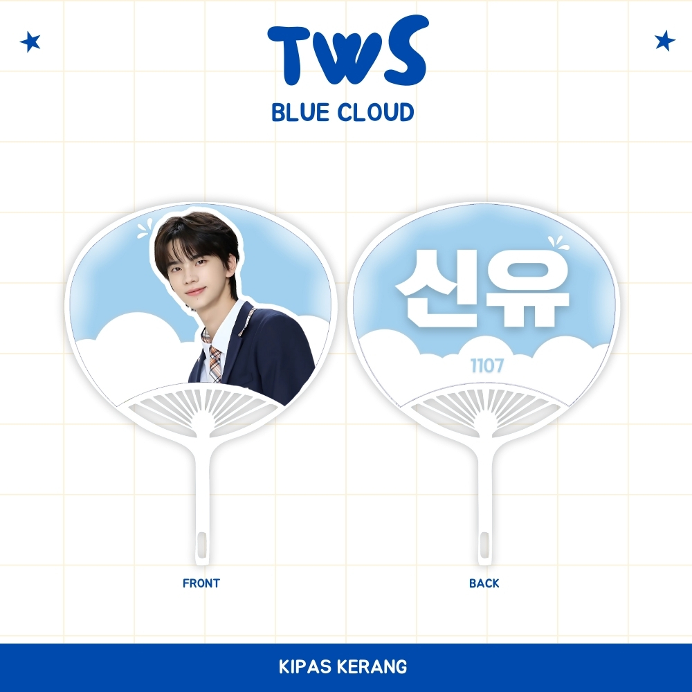 TWS HAND FAN SHELL UCHIWA FAN IDOL KPOP UNOFFICIAL DOHOON HANJI JIHOON SHINYU YOUNGJAE