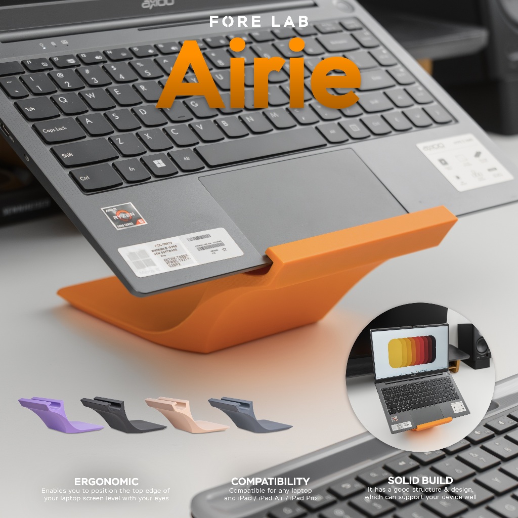 Airie Laptop Stand / ที่วางแล็ปท็อปตามหลักสรีรศาสตร์สําหรับ Macbook, Windows, iPad โดย FORE LAB
