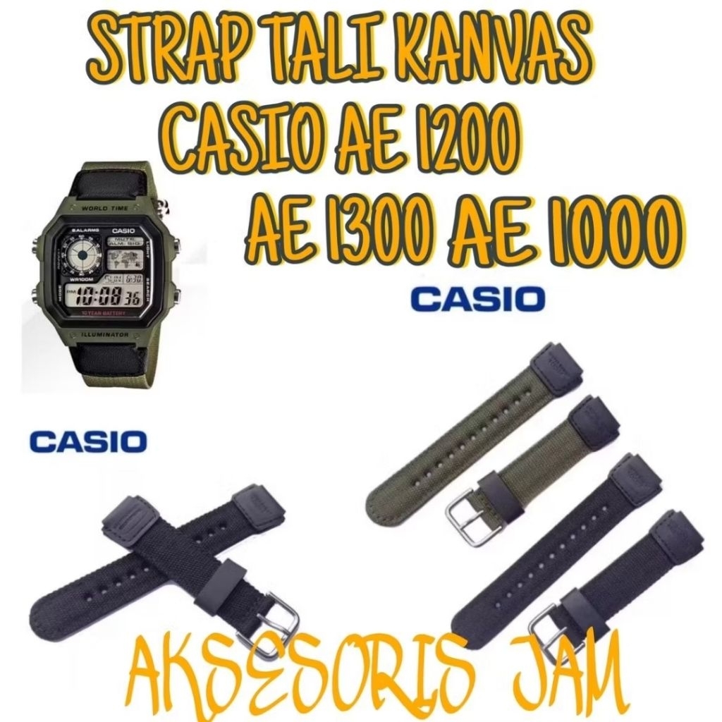 Casio AE1000 AE1200 W-218 W219 AE 1000 AE 1200 W-219 สายผ้าใบไนลอน