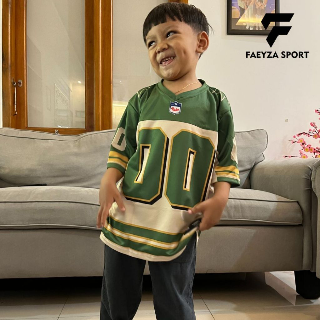 Streetwear Kids Jersey Green coksu 00 Oversize Boxy Fit Retro Unisex Vintage / Ballet Jersey FootBal