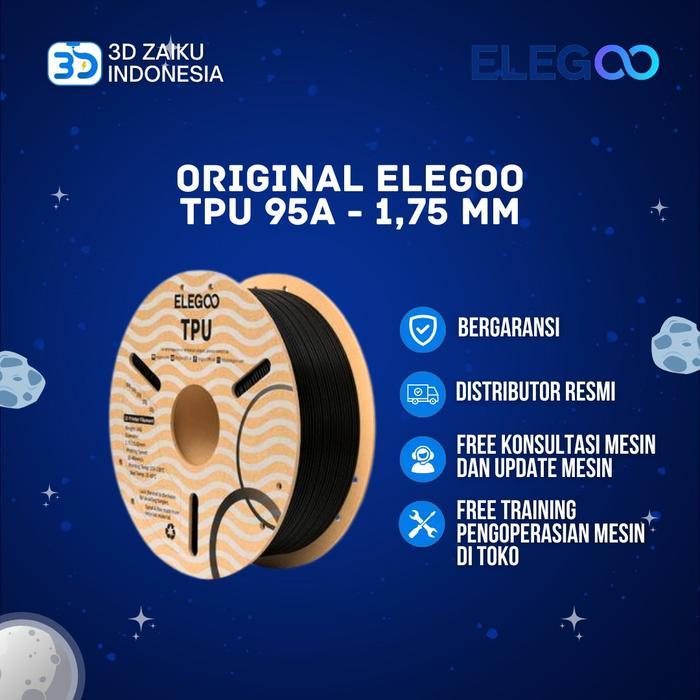 ของแท้ Elegoo TPU 95A 1.75 มม. 3D Filament ค่าใช้จ่ายที่มีประสิทธิภาพยืดหยุ่นนุ่มความทนทานสูง