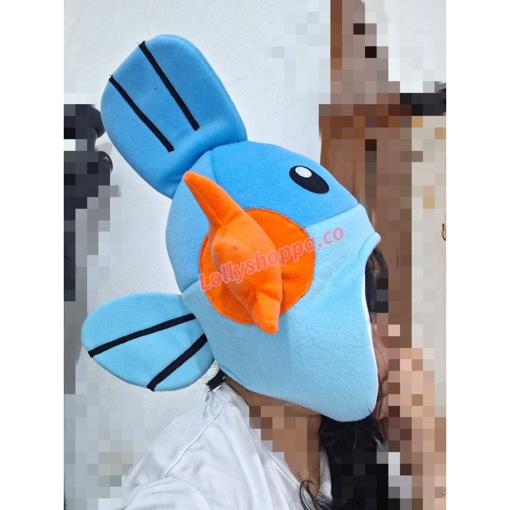 หมวกโปเกมอน Mudkip/ หมวกตัวละคร Mudkip/หมวกตัวละคร Pokemon Go/หมวกตัวละครน่ารัก