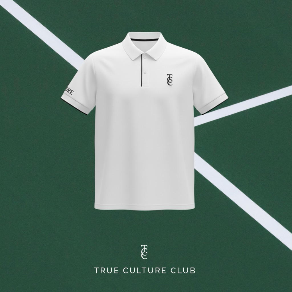 True Culture Club Carlos Drifit Poloshirt สีขาว - เสื้อยืดคอปกโปโลกีฬาเทนนิส Padel Golf Dryfit สีขาว