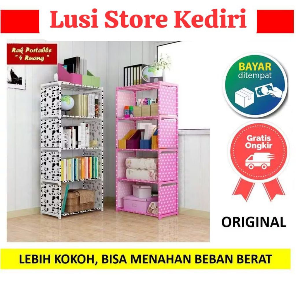 ชั้นวางหนังสือเดี่ยว PORTABLE BOOKSHELF 5 TIER 4 TIER ชั้นวางของอเนกประสงค์