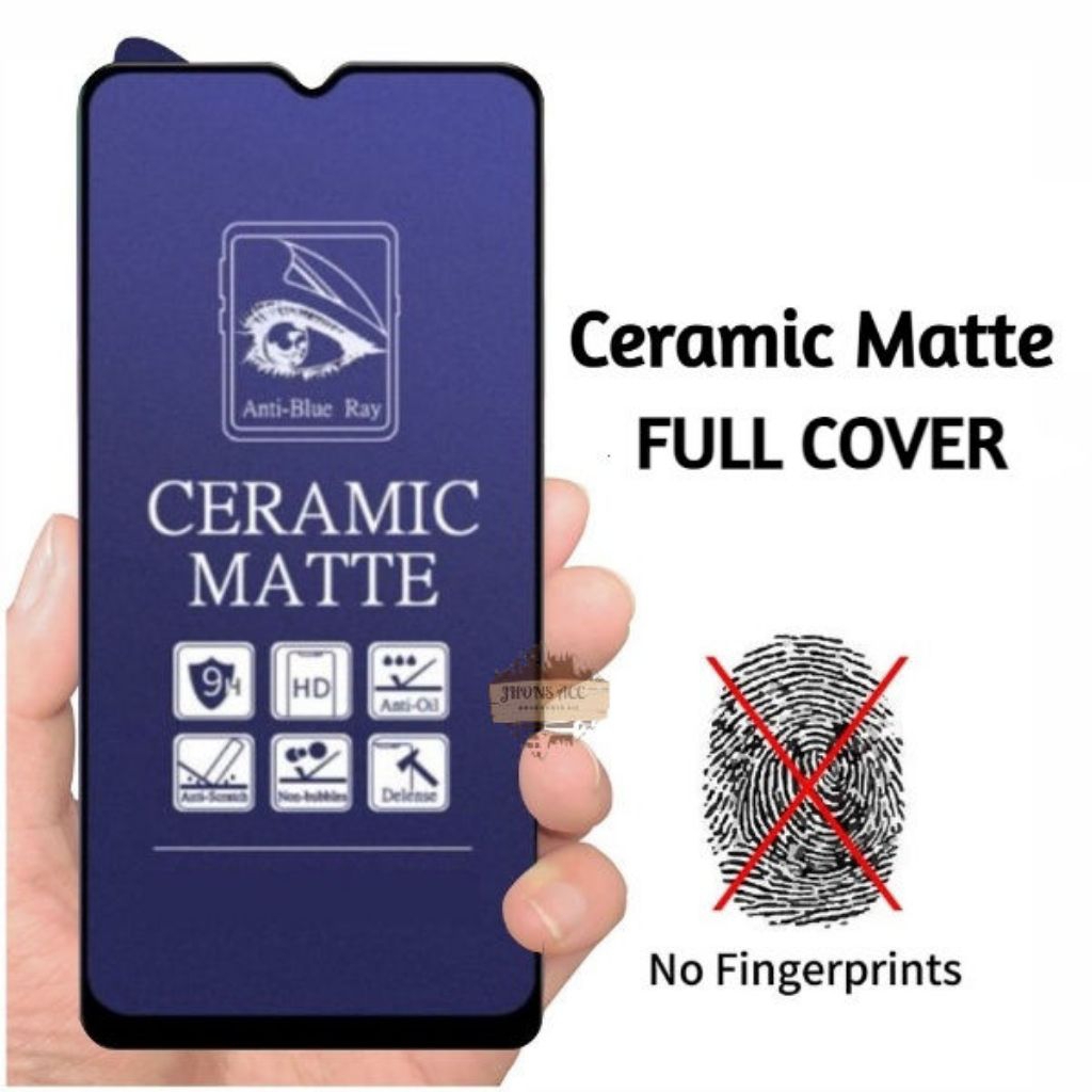 CERAMIC BLUE MATE REDMI 8 8A PRO 9T 9C 9A ANTI-SCRATCH BLUE ANTI-RAY TEMPERED PROTECTOR GLASS ANTI-O