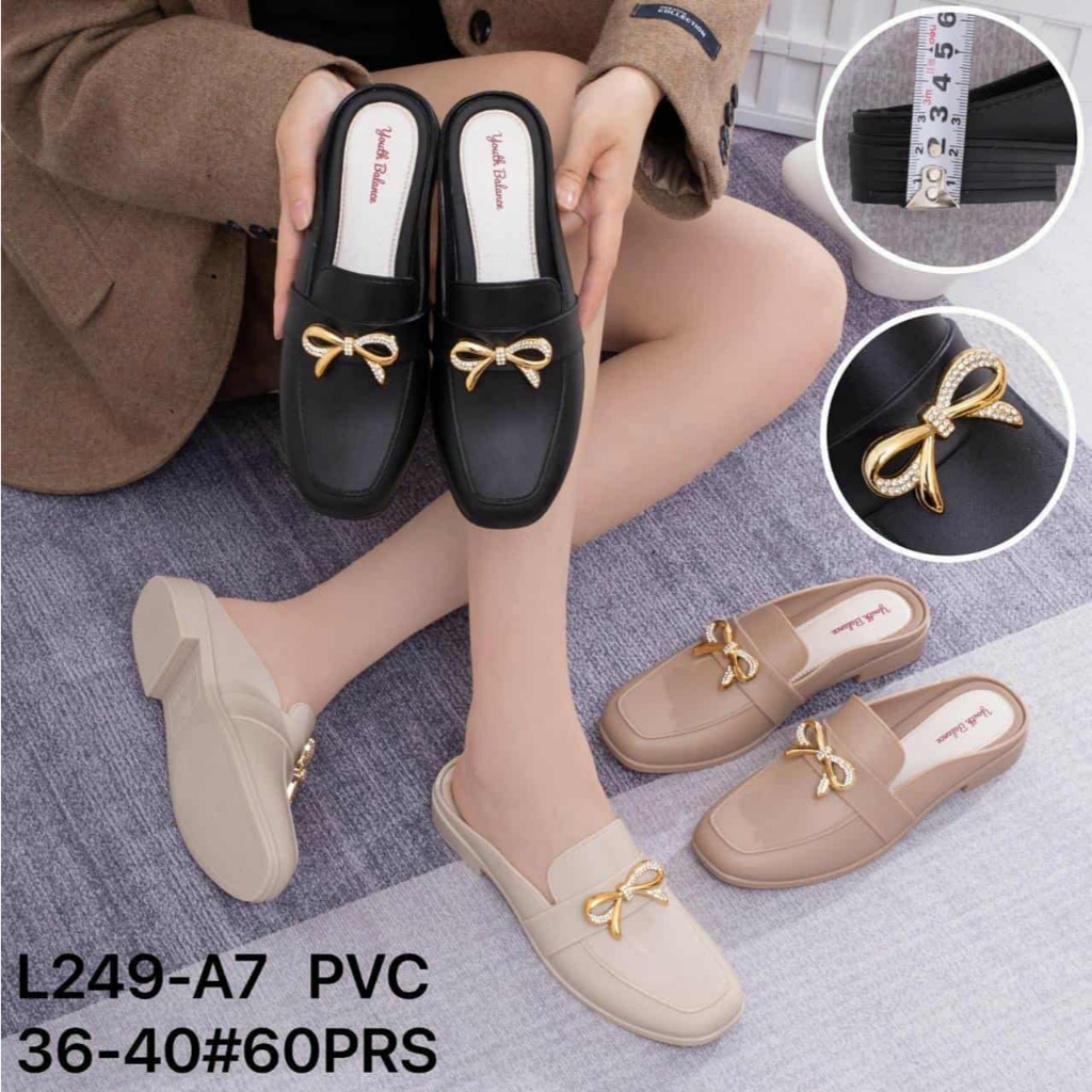 รองเท้าแตะผู้หญิงอินเทรนด์ล่าสุด L249-T3 Jawi Black2