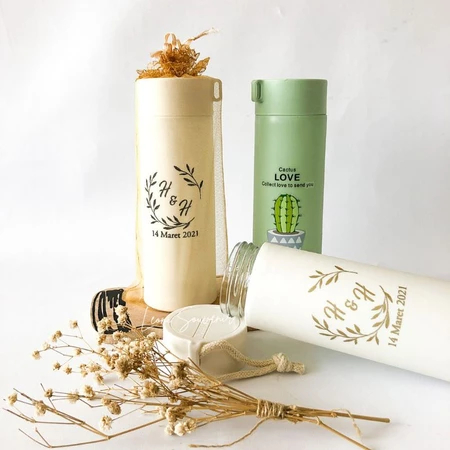 ขวดแก้วกระบองเพชรชื่อที่กําหนดเอง 420ml BEAUTIFUL TILE PACKAGING