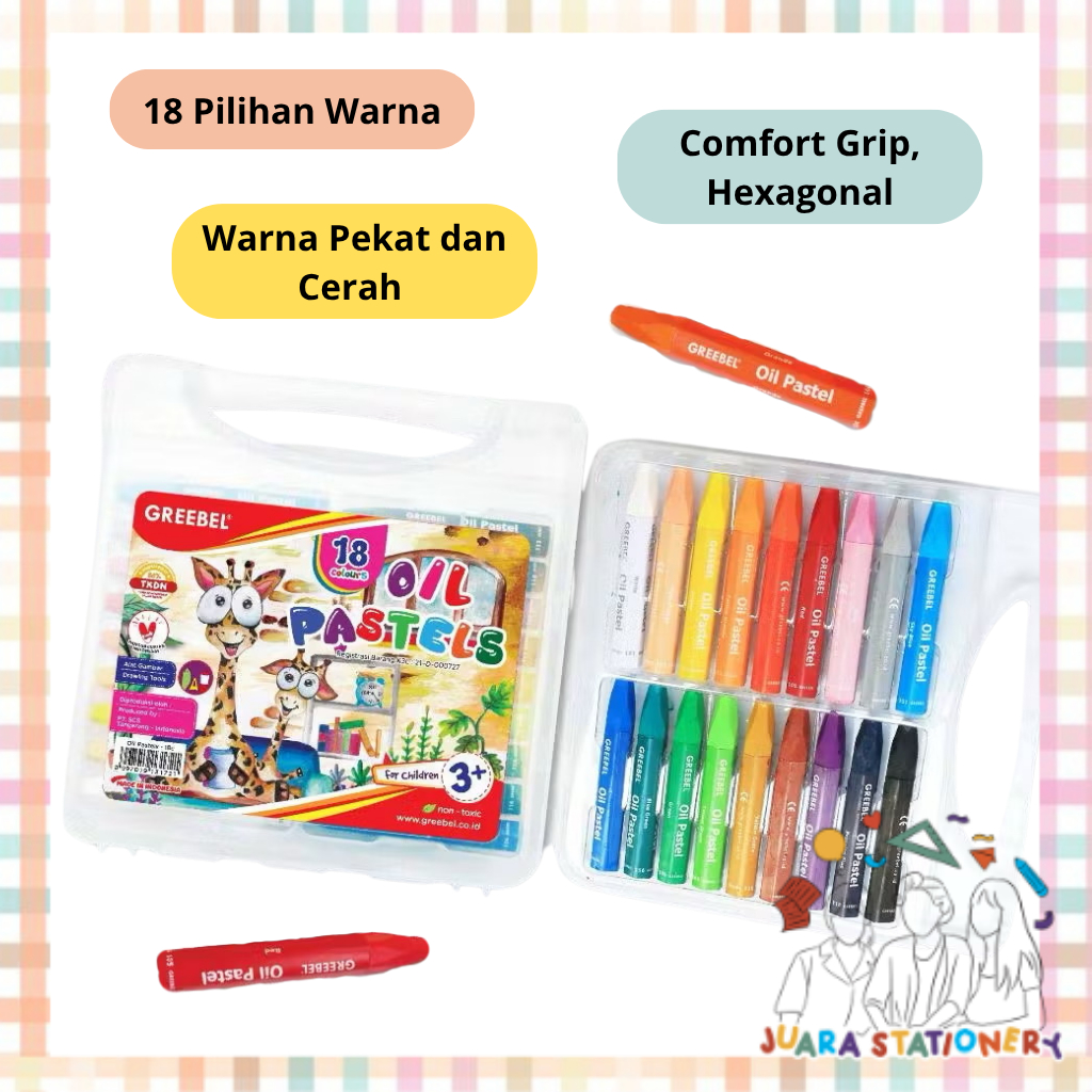 (1601) Greebel Oil Pastel 18 สี / Oil Pastel Crayon School Crayon