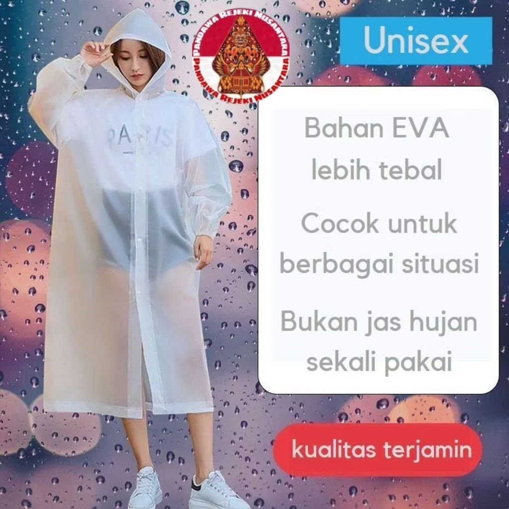 เสื้อกันฝน EVA ผู้ใหญ่ เสื้อกันฝน EVA หนา กันน้ํา Unisex ทุกขนาด