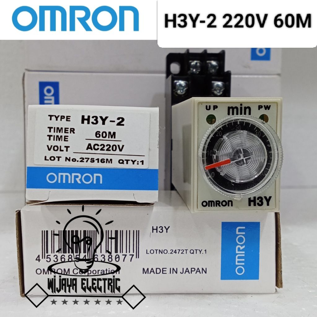 Omron H3Y-3/ h3y2 220vac 60min 8pin Timer พร้อมซ็อกเก็ต