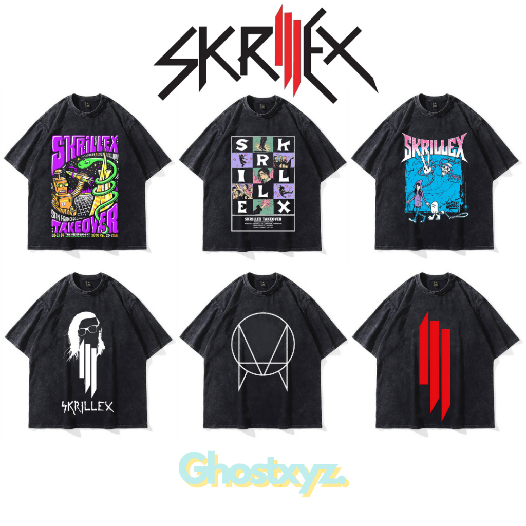 Ghostxyz เสื้อยืด Skrillex Wash Oversize Vintage Tee