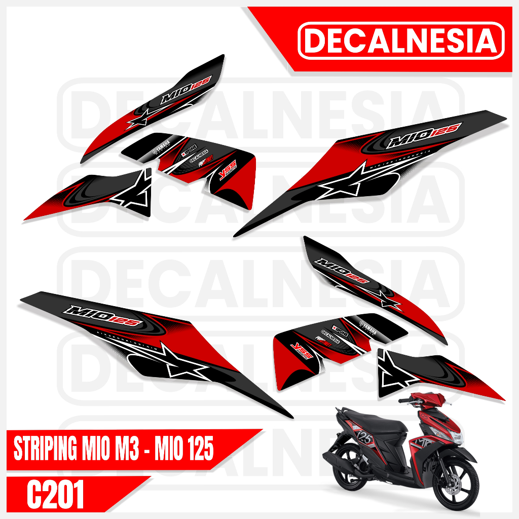 Mio M3 125 สติ๊กเกอร์แถบรถจักรยานยนต์, สติ๊กเกอร์ Variation ดัดแปลงป้องกันรอยขีดข่วน, Decalnesia C20