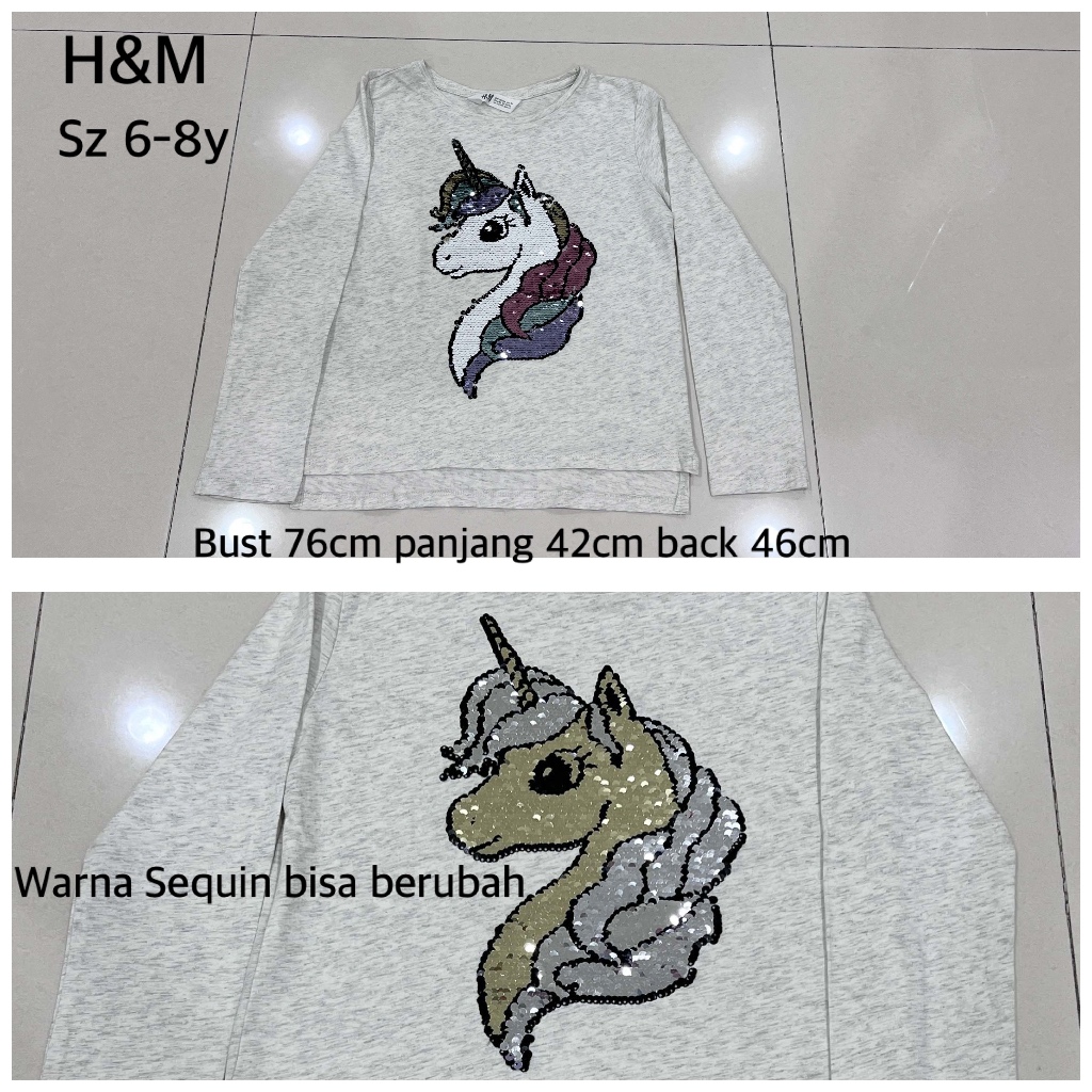H&M Sequin Change Color Preloved เสื้อยืดเด็ก KP013 270