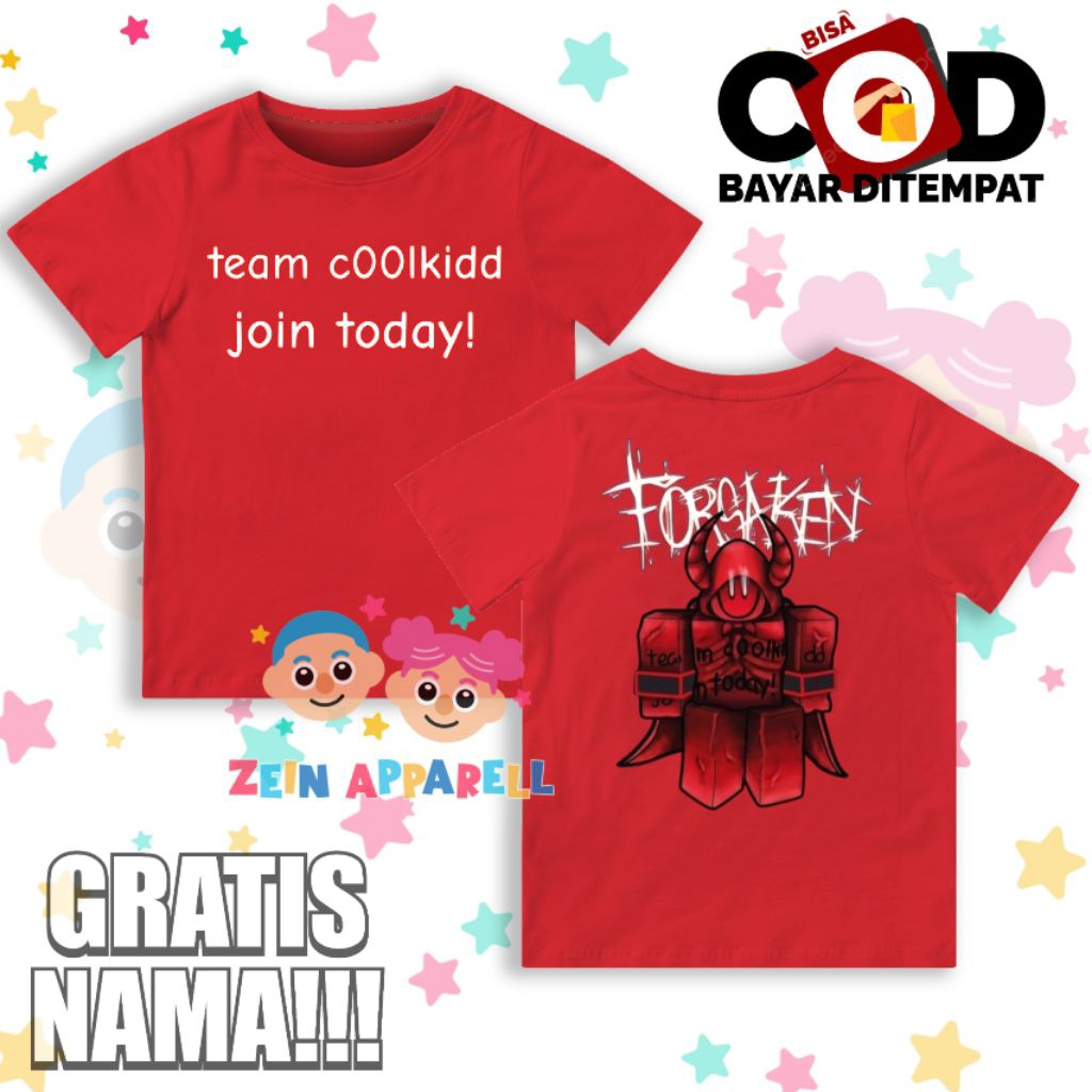 Forsaken Kids T-Shirt Coolkid Theme - Forsaken Team Coolkid Kids Clothes - Forsaken Team Coolkid Kid