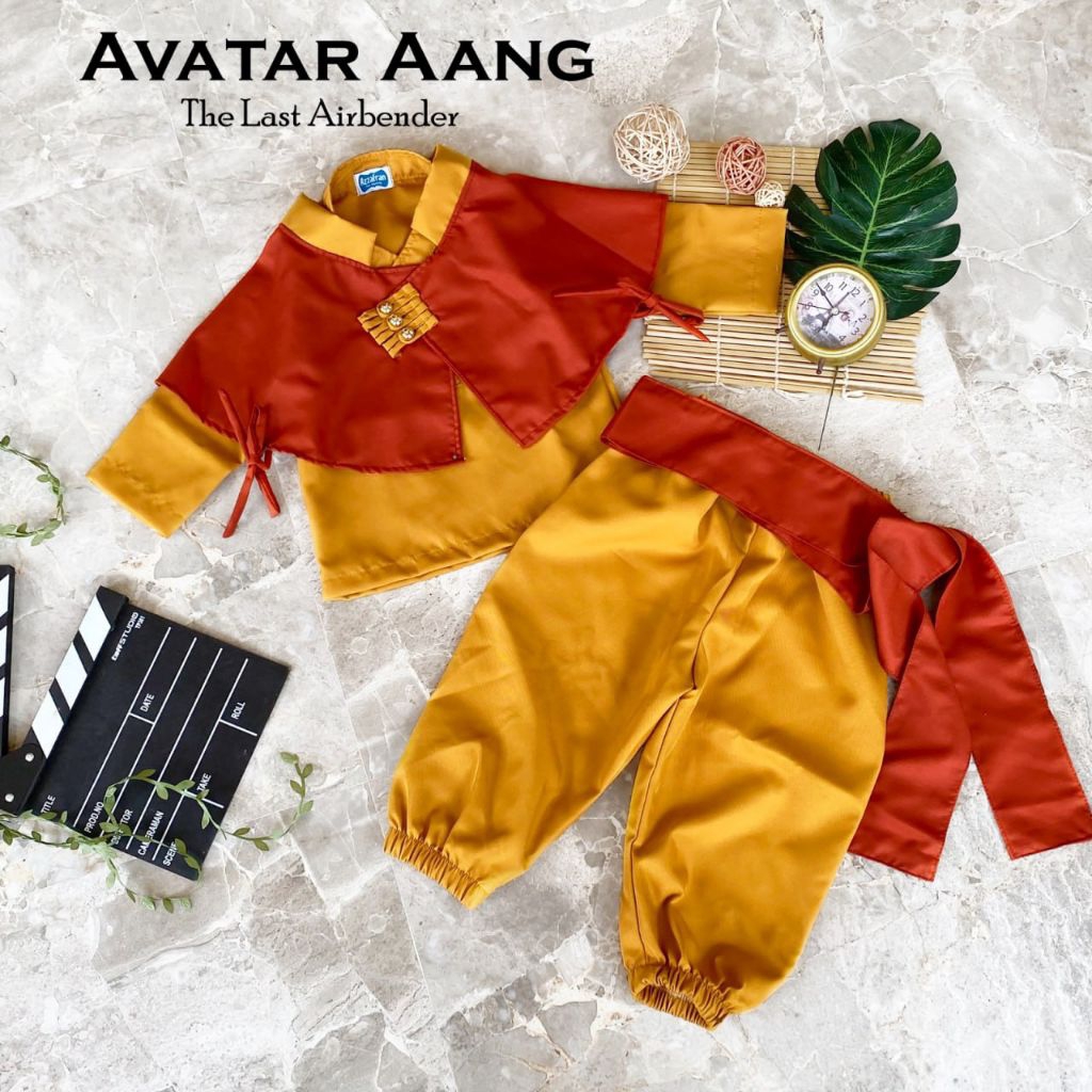 เครื่องแต่งกาย Avatar Aang | เสื้อ Avatar Aang | ชุดอารังผู้ใหญ่ | ชุดเด็กอันนาง | คอสเพลย์ Avatar A