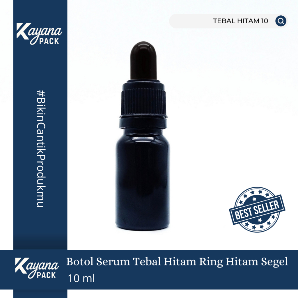 ขวดเซรั่ม THICK PIPETTE 10ML พร้อมซีลแหวนสีดํา / ขวดวิตามิน 10ML (สีดําหนา 10)