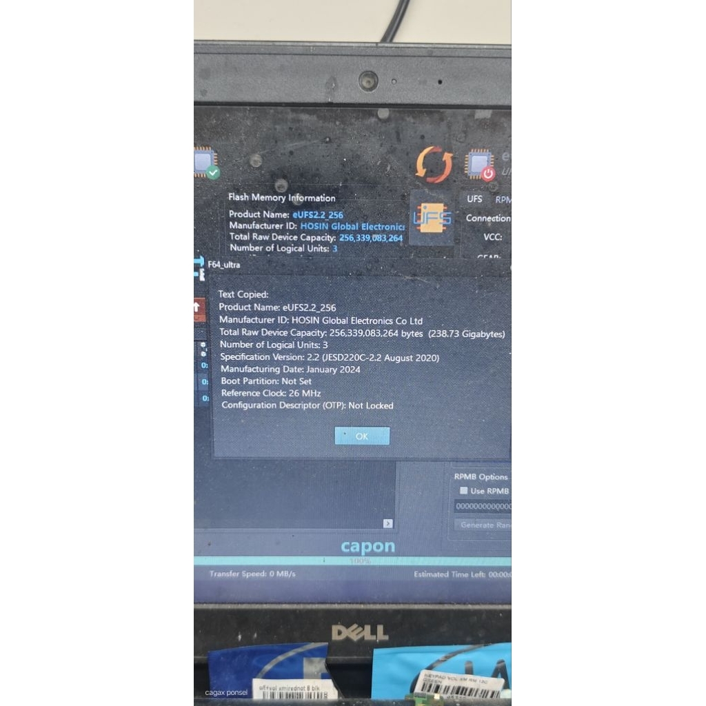 UFS 2.2 CLEAN RPMB ใหม่ 256GB