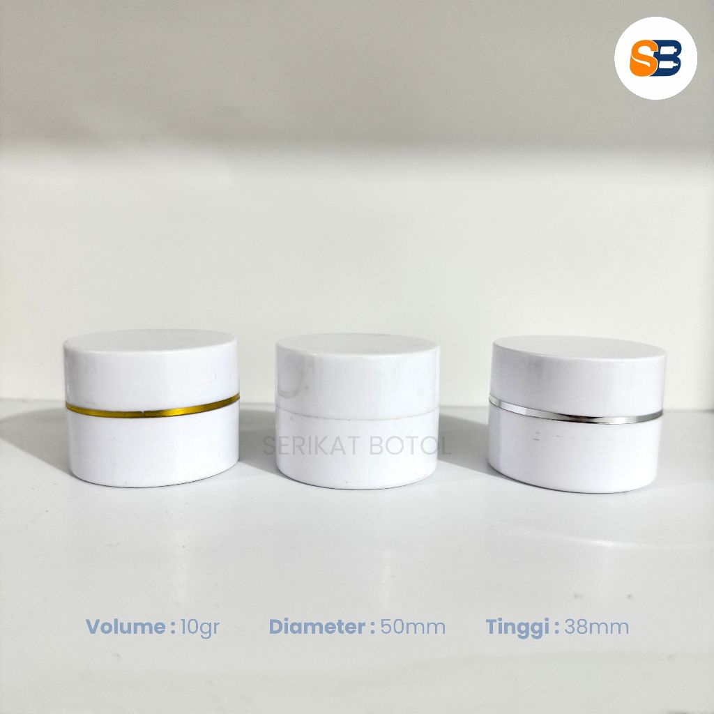 Pot Cream 10gr PS White List Silver Gold Cosmetic Packaging