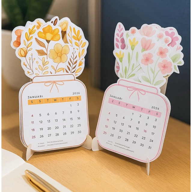 FLOWER CALENDAR 2026 / AESTHETIC CALENDAR / DESK CALENDAR