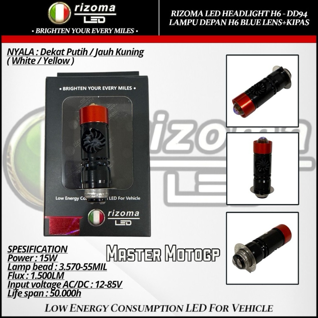 RIZOMA หลอดไฟ LED LED H6 P15D BEBEK MATIC Laser fan RIZOMA LED พัดลมนําเข้าเดิม ไฟหน้า LED H6 ไฟหน้า