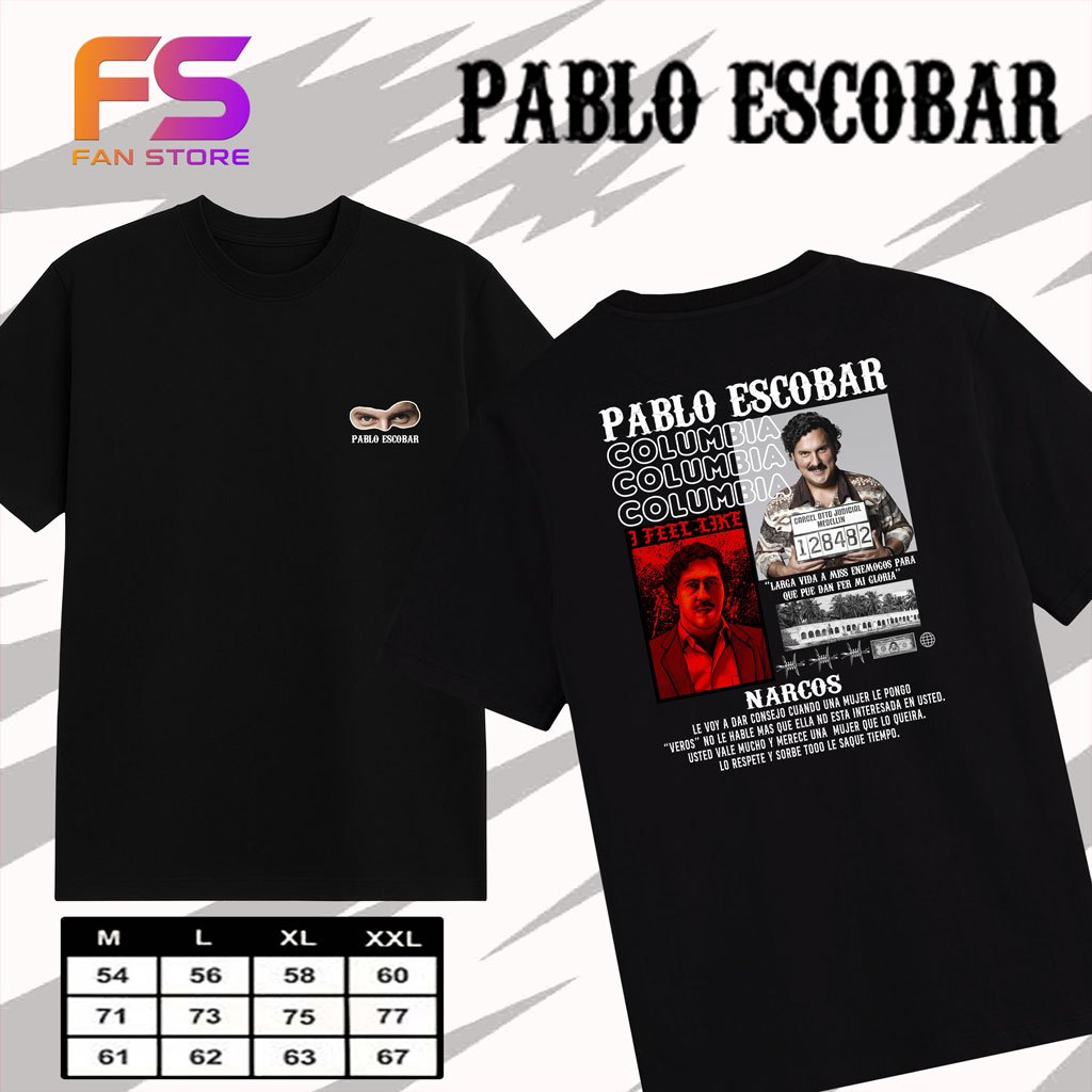 Fanstore PABLO ESCOBAR NARCOS เสื้อยืด - Distro ออกกําลังกาย Streetwear เสื้อยืด Pablo Escobar หวี 2