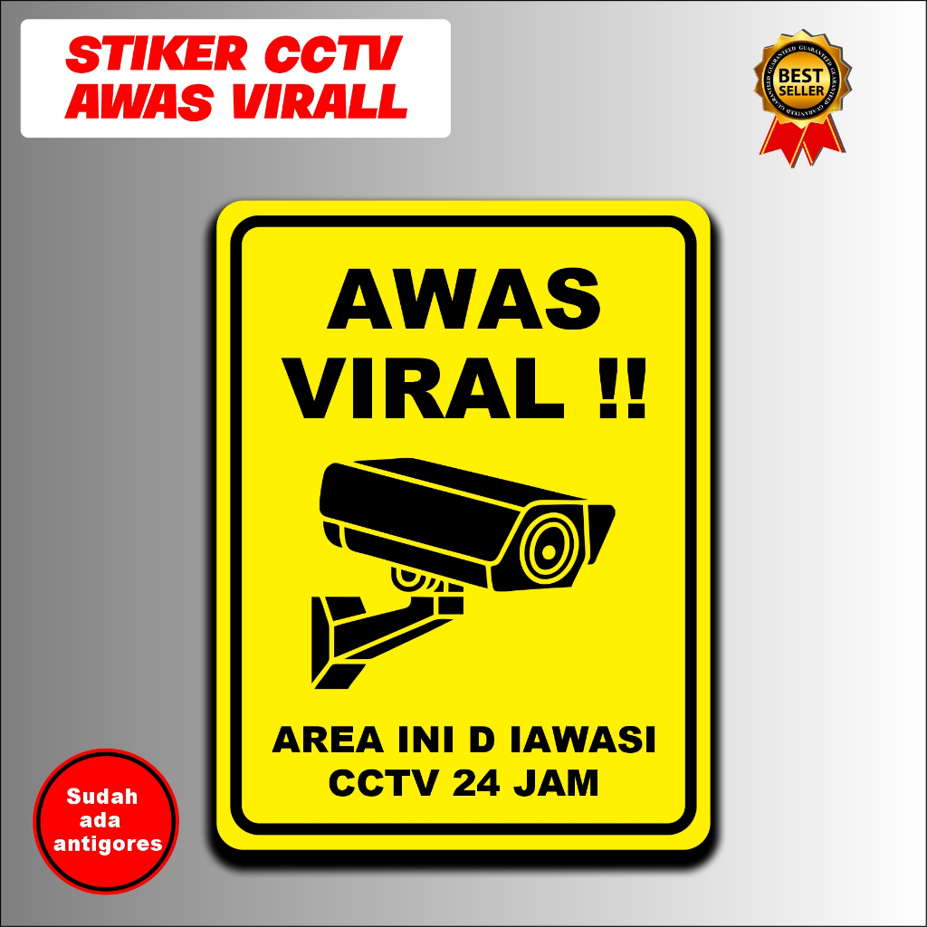 VIRAL BEWARE OF STICKERS / สติ๊กเกอร์ THIS ARE BEWARE OF CCTV / GLOSSY VINYL STICKERS / กันน้ํา / ยา