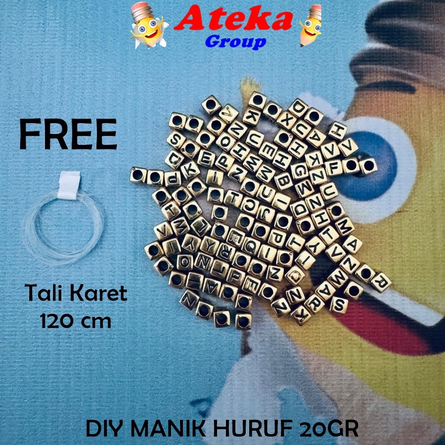 DIY AZ LETTER BEADS RANDOM GOLD BOX 20 กรัม