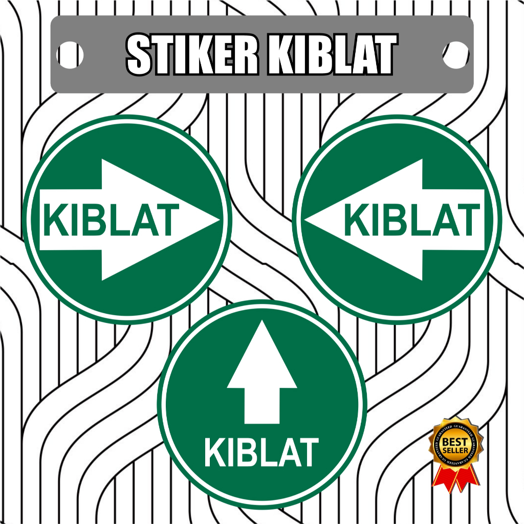 GLOSSY LAMINATED CIRCLE KIBLAT DIRECTION INDICATOR สติ๊กเกอร์ไวนิล / KIBLAT DIRECTION / สติ๊กเกอร์ M