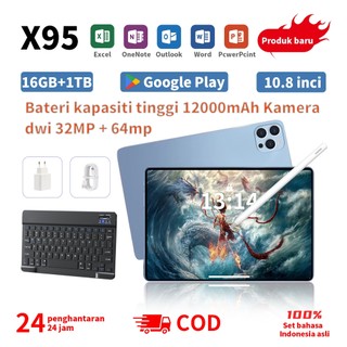 Tablet X95 Pro 10,8 inch 16GB + 1TB Tablet Pintar Tablet Android Mendukung Kartu SIM Gratis 9 Hadiah Gratis Tablet Pembelajaran Serbaguna