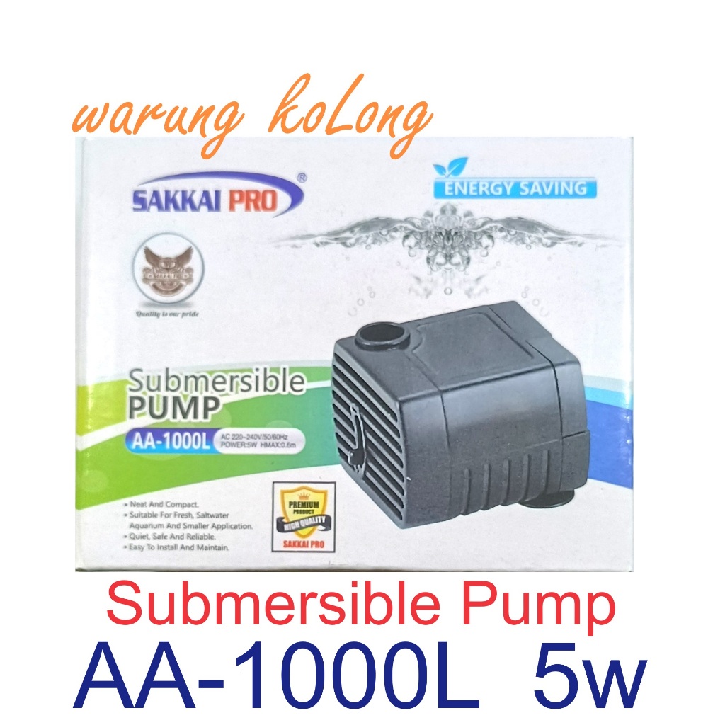 SAKIKAI PRO AA-1000L 5w ปั๊มจุ่ม Aquarium 5 วัตต์ AA 1000 L ปั๊มน้ํากรองขนาดเล็ก