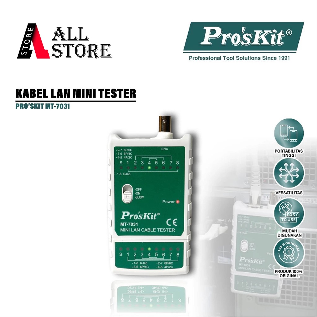 PROSKIT MT 7031 สาย LAN TESTER ORIGINAL - MINI LAN CABLE TESTER MT 7031