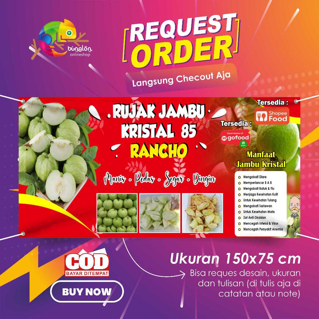 พิมพ์ BANNER 150X75 CM CUSTOM CRYSTAL GUAVA RUJAK