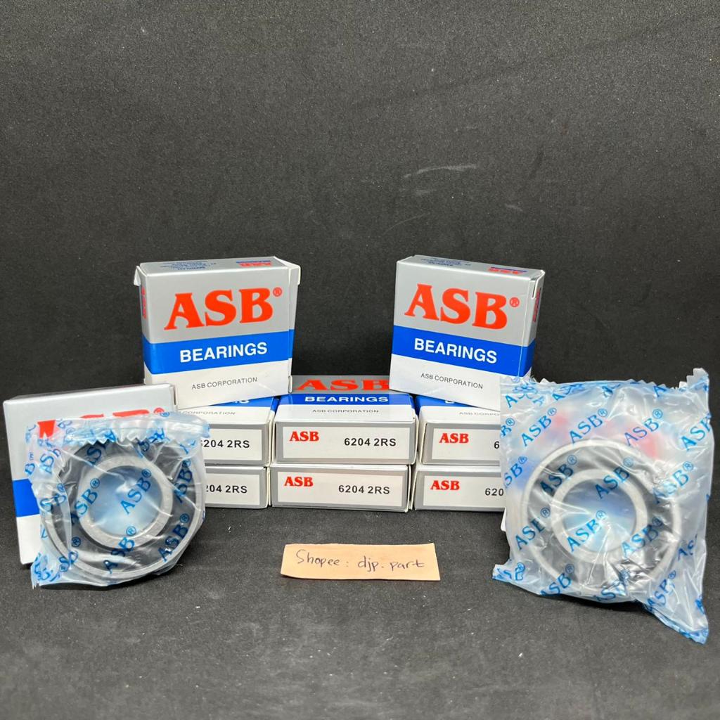 (PRICE 10 ชิ้น) BEARING 6204 2RS "ASB" MOTORCYCLE GEAR WHEEL BEARING LAKER 6204 2RS IRON CAP