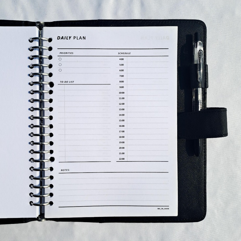 A5 - Daily Planner, Planner 2026, Minimalist Daily Planner โดย INK_ON_PAPER