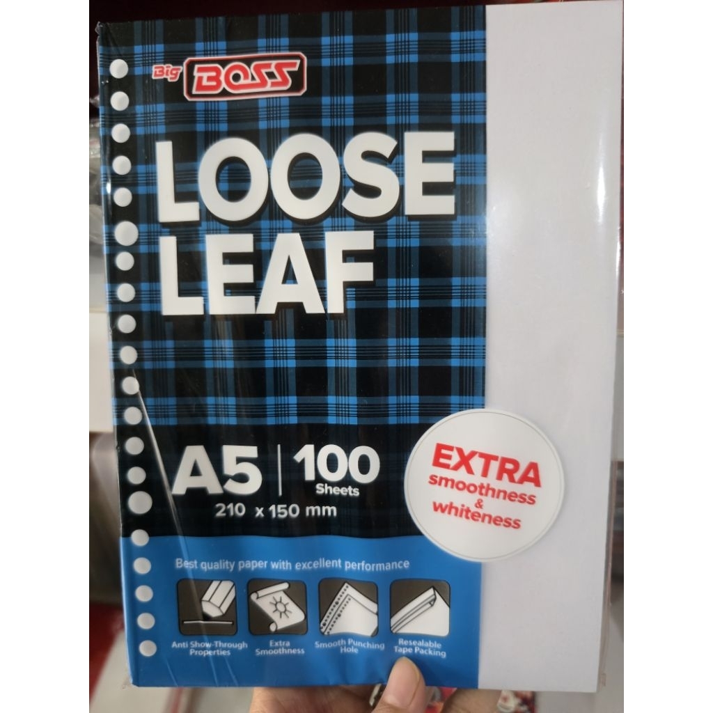 LOOSE LEAF BIG BOSS PLAIN A5 100 แผ่น B5 100 แผ่นเคลือบกระดาษเครื่องซีล 100 แผ่น